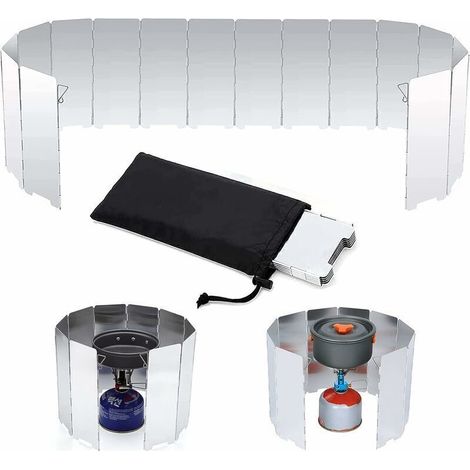 Ahlsen Faltbarer Aluminium-windschutz, Ultraleicht, Für Kocher, 16 Platten, Tragbarer Camping-windschutz, Faltbarer Outdoor-windschutz Für Camping, Wandern, Picknick Und Gaskocher