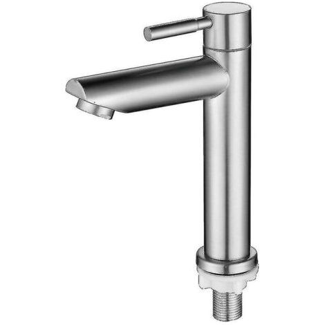 Einhebel-waschbeckenarmatur Aus Edelstahl Für Kaltwasser, Silber