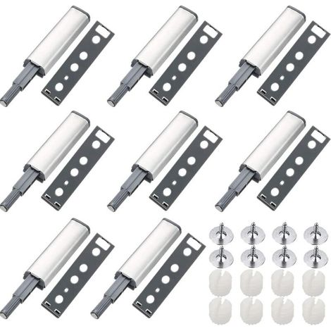 Push-to-open Magnet Für Schranktüren, 8 Stück Metall-magnetverschluss, Push-to-open Drücker, Magnetische Schrankverschlüsse Für Schränke, Push-to-open System Mit Dämpfung Für Schubladen