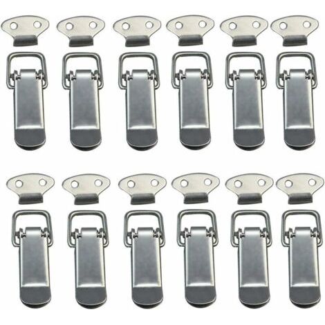 12-teiliger Klappverschluss, Hebelverschluss, Federriegel, Kippverschluss Mit Haken, Edelstahl-federriegel Für Koffer, Boxen, Schubladen, Schränke