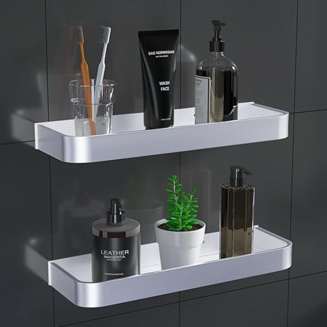 2er-set Duschregale Ohne Bohren – Selbstklebendes Duschregal – Duskorb – Wandregal Aus Aluminium – Für Bad Und Küche – Für Die Dusche Marke: