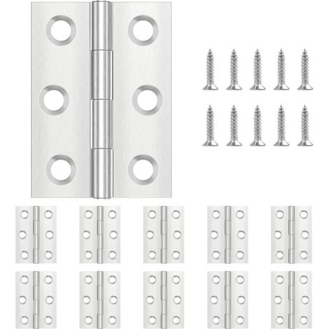 Satz Mit 20 Klappgelenken 44 Mm × 31 Mm, Scharniere Aus Edelstahl, Klavierscharniere, Kleine Scharniere, Türscharniere Für Türen, Fenster Und Schränke, Inklusive 120 Schrauben