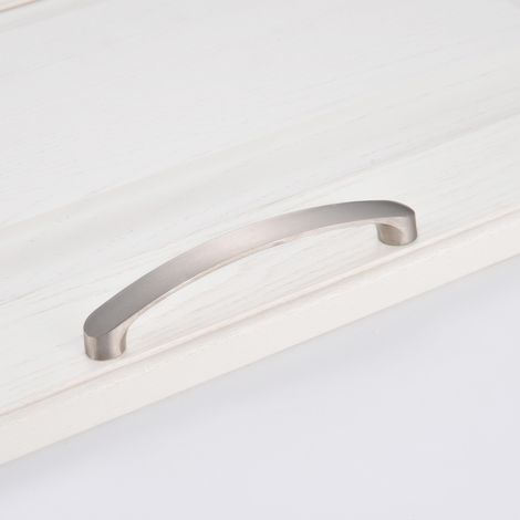 5er-set Möbelgriffe Aus Gebürstetem Nickel – Lochabstand 160 Mm – Maße 175x26x16 Mm – Für Schränke Und Schubladen