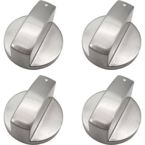 4 Stück Ersatz-schaltknopf Für Herd, Silberfarbenes Metall, 6 Mm Universeller Bedienknopf Für Gasherd, Kochfeld-gasknopf, 6 Mm Ofenknopf