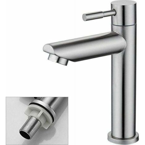 Kaltwasser-badezimmerarmatur, Nur Kaltwasser-waschtischmischer, Chrombeschichtete Oberfläche Aus Langlebigem Kupfer, Handwaschbecken-armatur Mit Abnehmbarer Kartusche Und Perlator, Praktisch Zum Reini