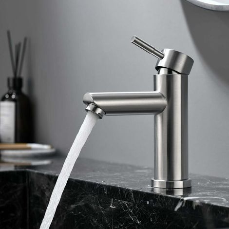 Waschbecken Wasserhahn, Einhebelmischer Aus Edelstahl 304, Modernes Design Für Badezimmer, Einstellbar Warm Und Kalt