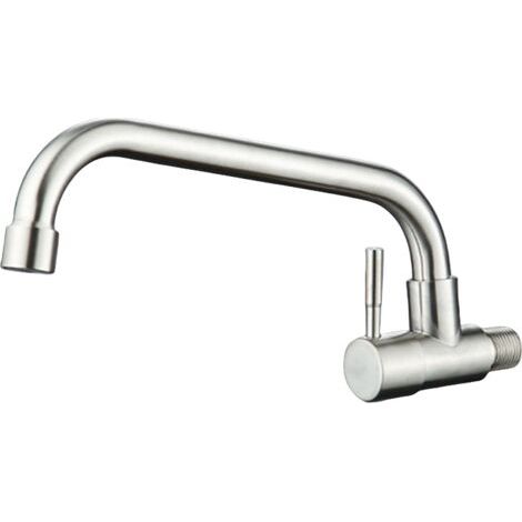 Wandarmatur Für Kaltes Wasser In Der Küche, Gebürstete Anti-fingerabdruck-waschbeckenarmatur Mit Abnehmbarem Perlator