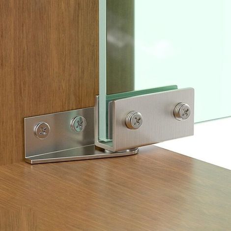 Glastürscharnier Für Schrank, Vitrine, Garderobe - Edelstahlscharnier - Für Glasstärke 5 Bis 8 Mm (silberfarben)