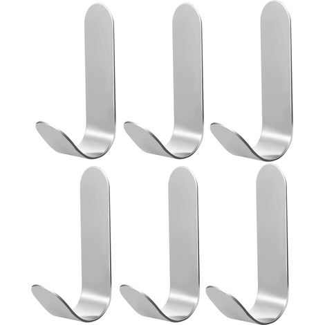 6 Stück Selbstklebende Wandhaken Aus Edelstahl, Wasserdichte Klebehaken Für Handtücher Mit Aufbewahrungsbox Für Badezimmer, Küche, Büro Und Wohnzimmer (silber)