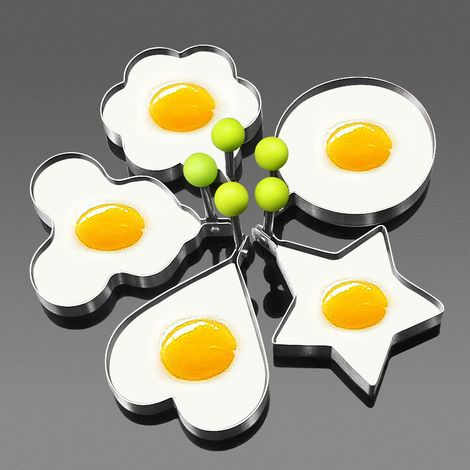 5er-set Spiegelei-formen Aus Edelstahl, Antihaftbeschichtet, Eier-ringe Zum Braten Von Eiern, Crêpes Und Omeletts