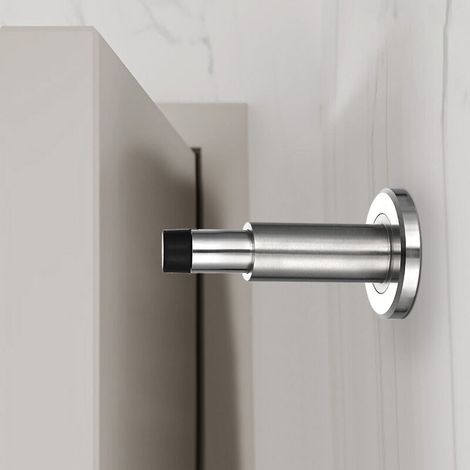 Edelstahl-türstopper Sus-304 – Höhenverstellbar 90-110 Mm – Cnc-gefertigte Oberfläche – Ersatz-gummipuffer Enthalten