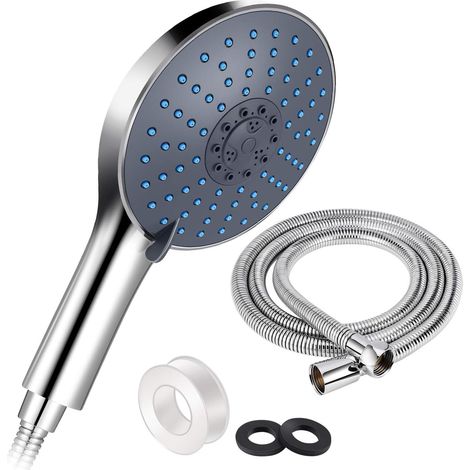 Duschkopf Mit 1,5 M Duschschlauch, Extra Großer Handbrausekopf (15 Cm Durchmesser), Hochdruck-handbrause, 7 Modi Wassersparend Für Spa-massage Im Badezimmer