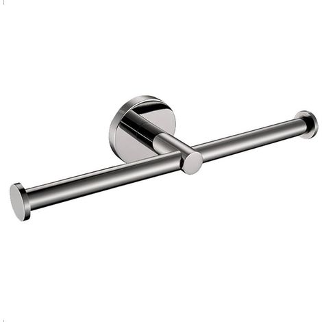 Doppelter Toilettenpapierhalter Aus Chrom, Edelstahl-wandmontage Für Wc-papierrollen, Moderner Silberner 2-in-1-rollenhalter Für Das Badezimmer