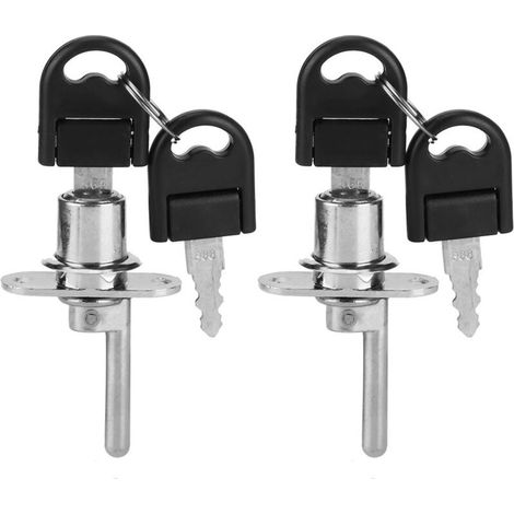 2er-set Möbelschlösser Für Schubladen Mit Sicherheitsschlüsseln Für Büromöbel (kopfdurchmesser 19 Mm, Silber)