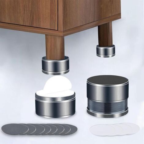 4er-set Verstellbare Bett- Und Möbelerhöher, Verstellbare Metall-möbelfüße, Höhenverstellbar