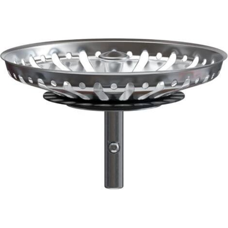 Küchenspülen-ablaufkorb 84 Mm - Universeller Siebkorb Aus Edelstahl, Versenkbarer Stopfen, 32 Mm Verschluss - Spülmaschinenkompatibel, Verstopfungsfrei, Überlaufsicher