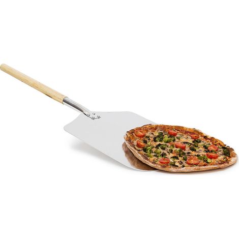 Rechteckige Pizza-form Aus Metall, 30,5 X 79 Cm, Mit Holzgriff, Backblech Für Ofenbrot, Metall Und Holz