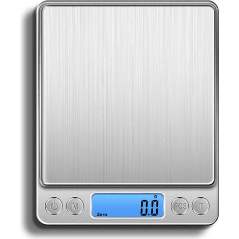 Balance Cuisine, Elektronische Präzisionswaage 0,1 G / 3 Kg, Kleine Schmuckwaage Mit Tara- Und Pcs-funktion, Küchenwaage Zum Backen, Kochen, Kaffee Mit Schalen