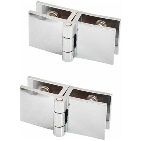 180-grad-clip-scharnier Für Glas 5-8 Mm – Zinklegierung – Satz Mit 2 Klammern – Einfache Installation Für Türen Und Vitrinen