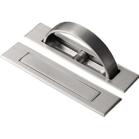 Eingelassene Türgriff 100x20mm – Massives Aluminium Gebürstetes Silber – 180° Drehbares Design – Schrauben Für Einfache Installation Enthalten