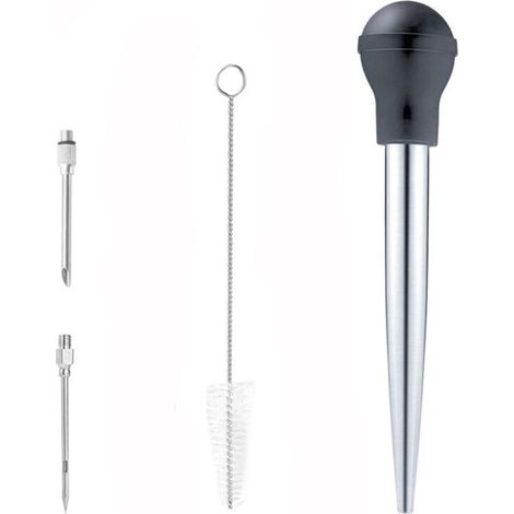 304 Edelstahl Und Gummi Saftspritze, Küchen-spritzpipette Mit Injektionsnadel Und Reinigungsbürste Für Bbq-kochen