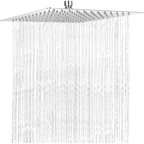 Duschkopf, Ultra-feiner Duschkopf, Quadratischer Duschkopf Aus 304 Edelstahl Mit Badezimmerzubehör, Hochdruck & Wassersparend (26 Cm)