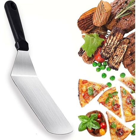 1 Stück Gewinkelter Kuchen- Und Gebäckspatel, Spatel Aus Edelstahl, Zubehör Für Grillen, Hamburger-spatel, Crêpe-spatel, Ideal Für Barbecue Und Flachgrill
