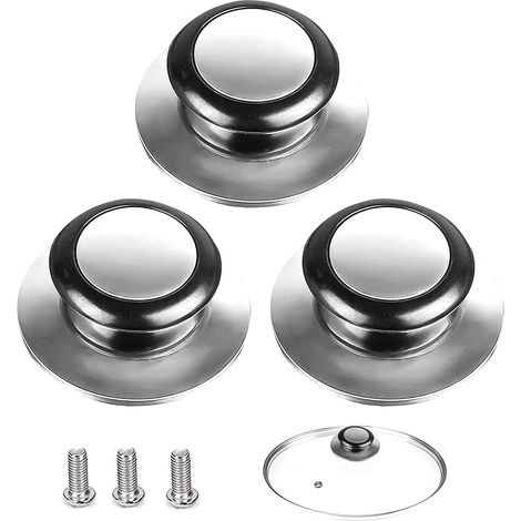 Deckelknopf, 3 Stück Topfdeckelgriff, Geeignet Für Glasdeckelgriff, Edelstahltopfdeckel, Für Küchenutensilien