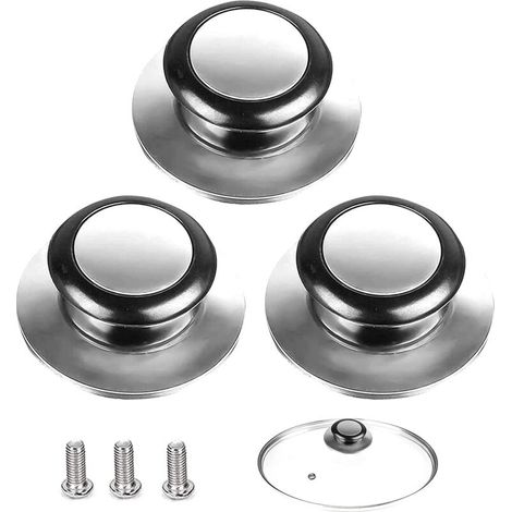 Deckelknopf, 3 Stück Topfdeckelgriff, Passend Für Glasdeckelgriff, Edelstahl-topfdeckel, Für Küchenutensilien