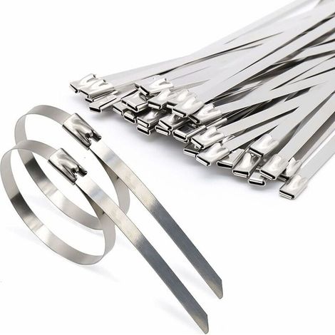 Edelstahl-kabelbinder 304 – 100 Stück – Belastbarkeit 90 Kg – Temperaturbereich -80 Bis 550 ℃ – Schnelle Installation Mit Kugelverriegelung