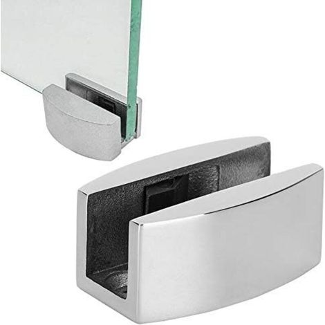 50x23 Mm Führung Für Glasschiebetür, Edelstahl-bodenrollenführung Mit Schwingungsanschlag Für Rahmenlose Glastüren (hell)