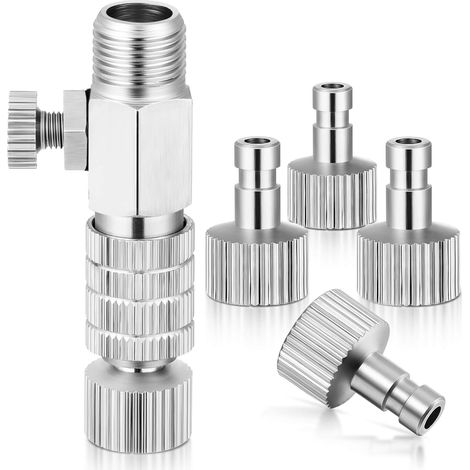 Set Aus 1 Schnellkupplungs-adapterkit Für Airbrush, Adapter-set Zum Schnellen Abkoppeln Von Spritzpistolen Mit 1/8 Zoll, 5 Anschlüsse Mit Einstellbarem Regelventil