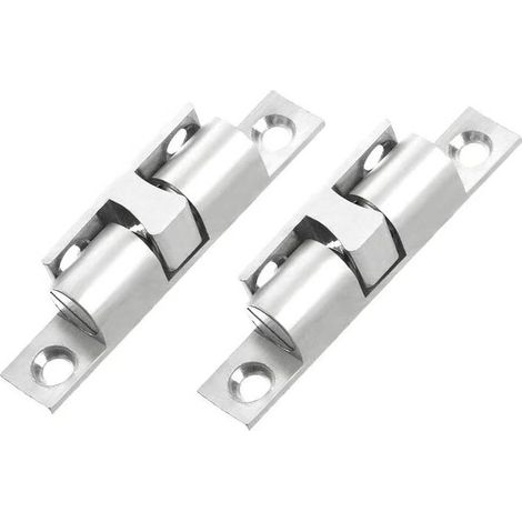 Druckknopf, Messingkugel-riegel, Druckknopf Mit Doppelkugel Und Schrauben Für Schrank- Und Möbelschlösser - Silber (8 Stück, 70mm)