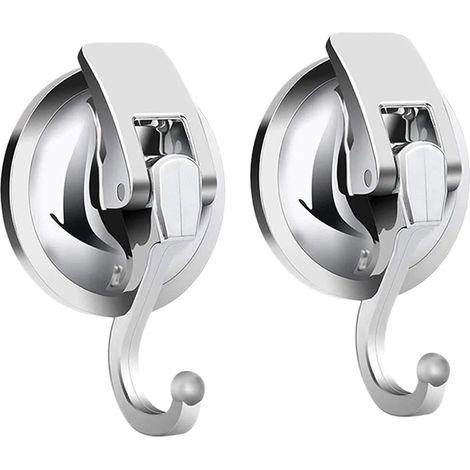 2er-set Saugnapf-haken Mit Starkem Vakuum, Handtuchhalter Für Badezimmer, Wandmontierte Saugnapf-haken Für Küche, Handtücher, Dusche, Fenster Und Glas