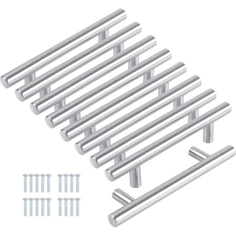 8er-set Küchenschrankgriffe 128mm – Gebürsteter Nickel Edelstahl – Lochabstand 128mm – Länge 200mm – Breite 32mm