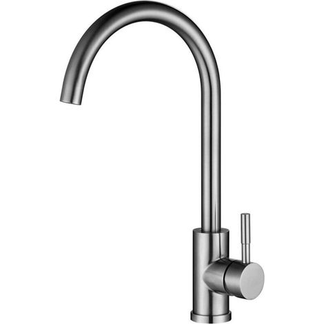 Küchenmischer, Edelstahl 304, Drehbar, Mischer, Küchenwaschbecken Wasserhahn, Bleifreier Mischbatterie