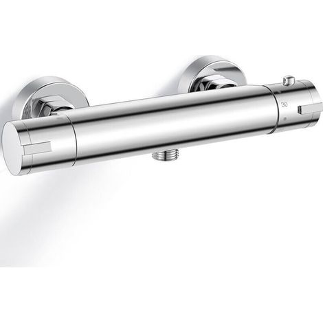 Wandmontierte Thermostatische Duscharmatur Mit 38°c Sicherheitstaste, Thermostatische Duscharmatur, Verchromt