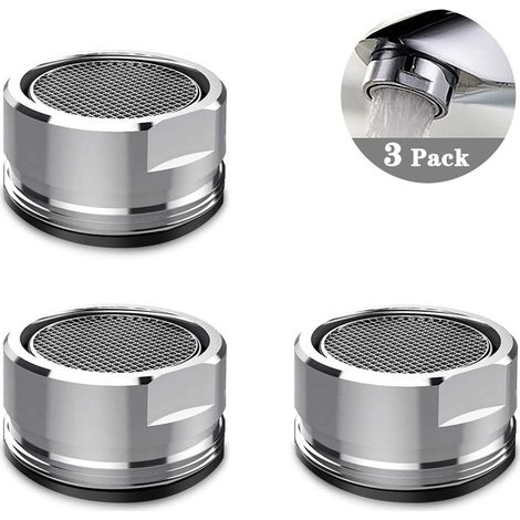 3-teiliger Wasserhahn-aerator, Metallausführung, Sanfter Durchfluss Für Küche Und Bad, Einfache Installation, Verchromter Messingfilter