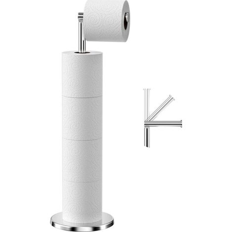 Toilettenpapierhalter Auf Standfuß, Toilettenpapierspender Aus Edelstahl, Hygienepapierhalter Mit Schwerer Basis, Rostfreier Rollenhalter (silber)