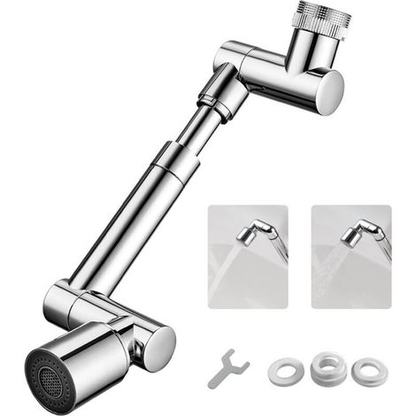 Wasserhahnadapter 1440° - 2 Einstellbare Strahlarten, Wassersparfunktion, Für Küche Und Bad
