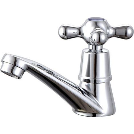 1pc Einhand-wasserhahn, Kaltwasserhahn, Einfacher Verchromter Waschbecken-wasserhahn Für Haus, Badezimmer, Wc, Waschtisch Und Küche