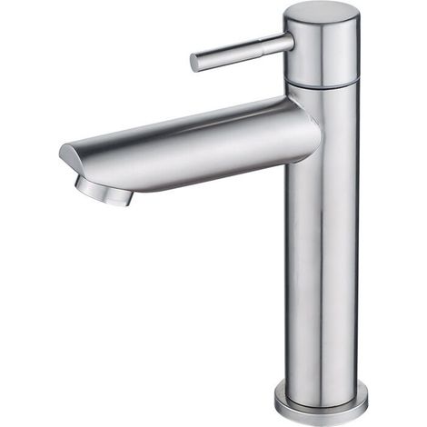 Kaltwasser-waschtischarmatur Nur Mit Auslauf, Höhe 18 Cm, Handwaschbeckenarmatur Aus Edelstahl, Kaltwasser-waschbeckenarmatur Für Wc
