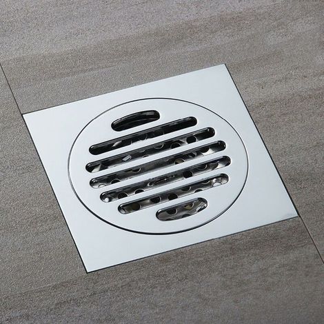 Edelstahl-bodenablauf 100x100 Mm – Schnellablauf – Geruchsverschluss Und Haarfilter – Für Badezimmer Und Küche