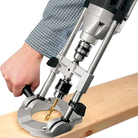 Mehrwinkel-bohrführungsstütze – Stahl Und Aluminium – Einstellbar 0-90° – Kompatibel Mit Bohrfutter 1,5-13 Mm – Für Präzises Holzbohren