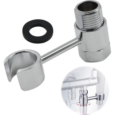 Duschkopfhalterung 20 Mm – Universeller, 360° Verstellbarer Anschluss – Verchromtes Messing – Installation Ohne Bohren