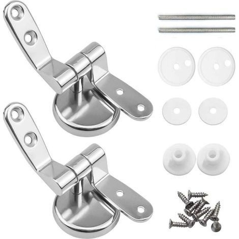 Toilettensitz-scharniere, 2er-pack Ersatzscharniere Für Wc-brille Mit Befestigungen Aus Zinklegierung