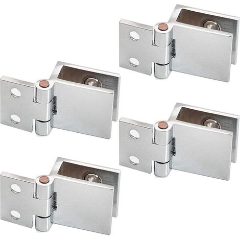 4-teiliges Set Glastürklammern, Scharnier Für Glas-küchenschranktüren, Vitrine, Dusche, Edelstahl-halterung Für Schranktüren Mit Öffnungswinkel