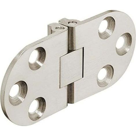 Klappbare Tischscharniere - Für Küchentische, Nähmaschinen, Büromöbel, Klapptischplatten - Flache, Unsichtbare Metallscharniere Aus Mattem Vernickeltem Stahl - 30x65mm - 1 Stück
