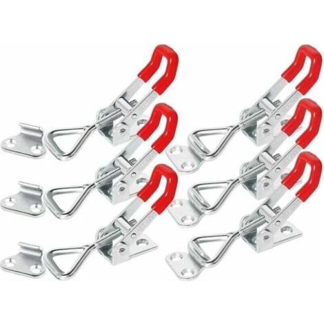6er-set Verstellbare Kipphebel-verschlüsse Aus Galvanisiertem Stahl – Haltekraft 150 Kg – Für Anhänger Und Holzprojekte - Gh-4001