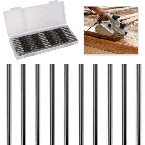 10 Stück Elektrohobelklingen, 82 Mm Hobelklingen, Kompatibel Mit Makita, Bosch, Hitachi, Black & Decker, Dewalt, Trend Elu, Ideal Für Tischlerei Und Heimwerken (82 X 5,5 X 1,2 Mm)